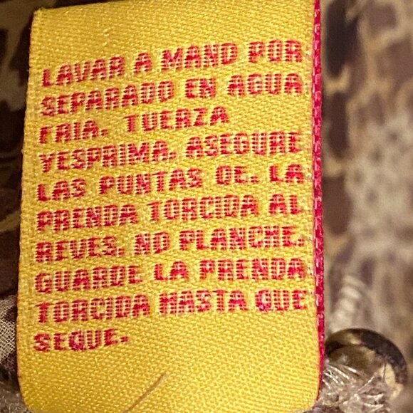 Lloyd Williams Vintage Top Women (L) Brown Tan Crinkle Smocked Waist Long Sleeve - Picture 10 of 10